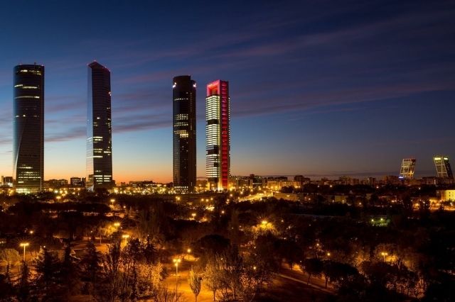 Night view of the city of Madrid.